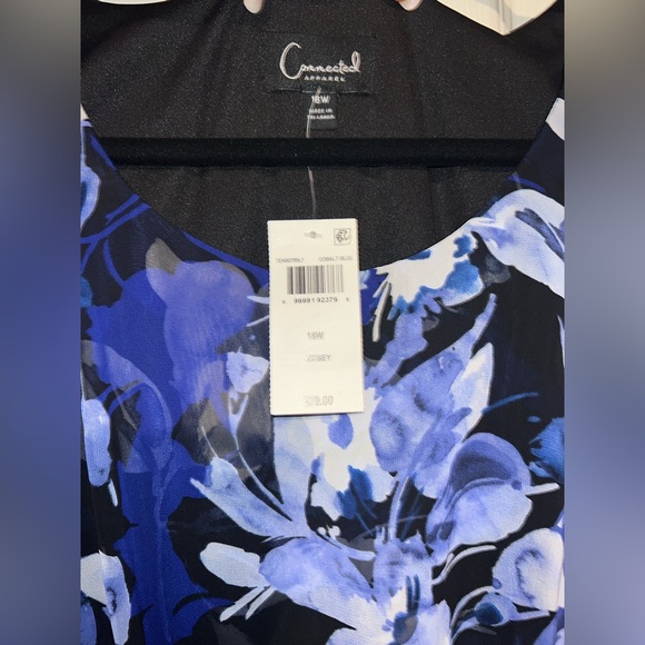 👗 NWT! Blue Floral Flutter Sleeve Dress - Picture 4 of 7